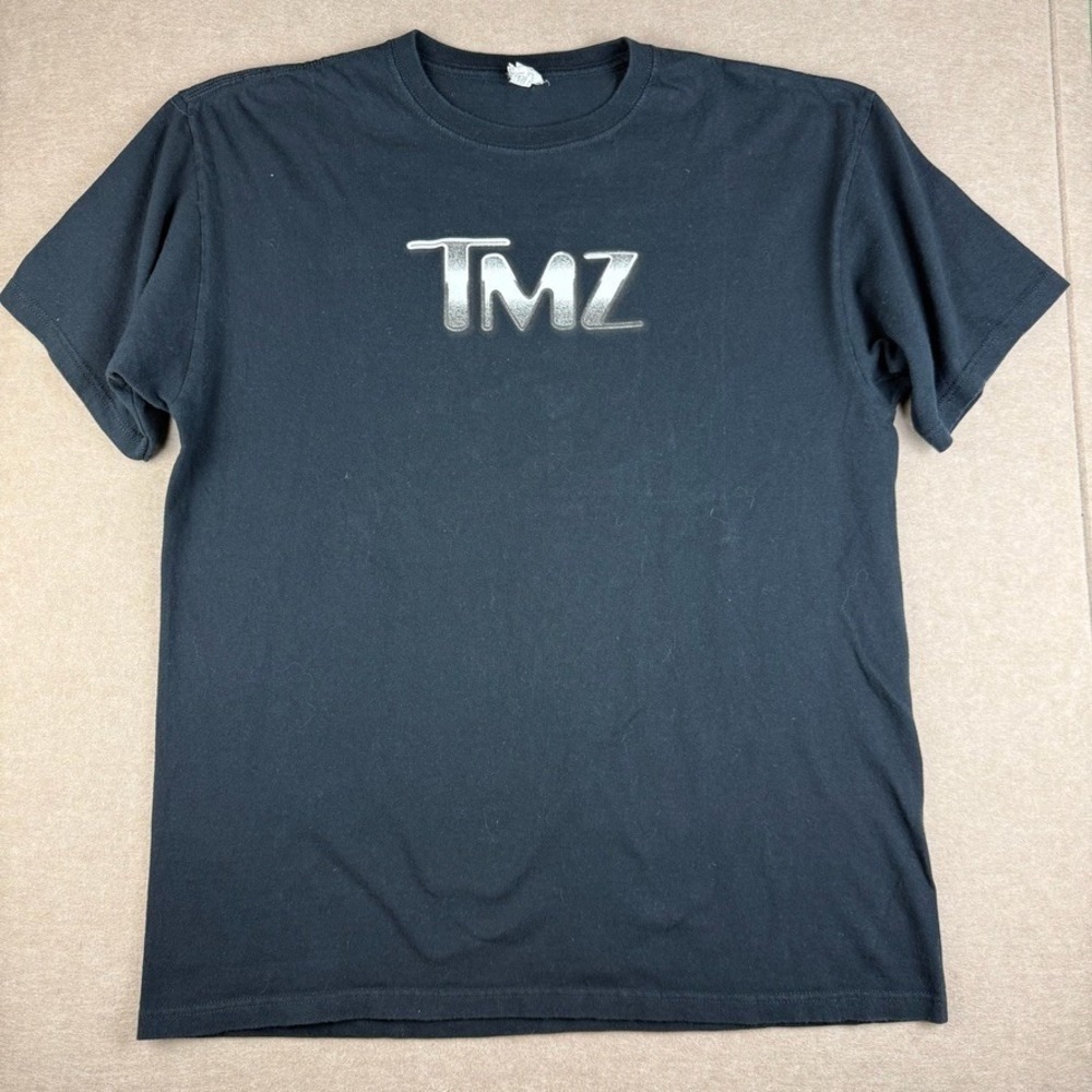 Anvil TMZ Shirt Mens XL Black Celebrity Gossip News TV Show Logo Graphic Tee